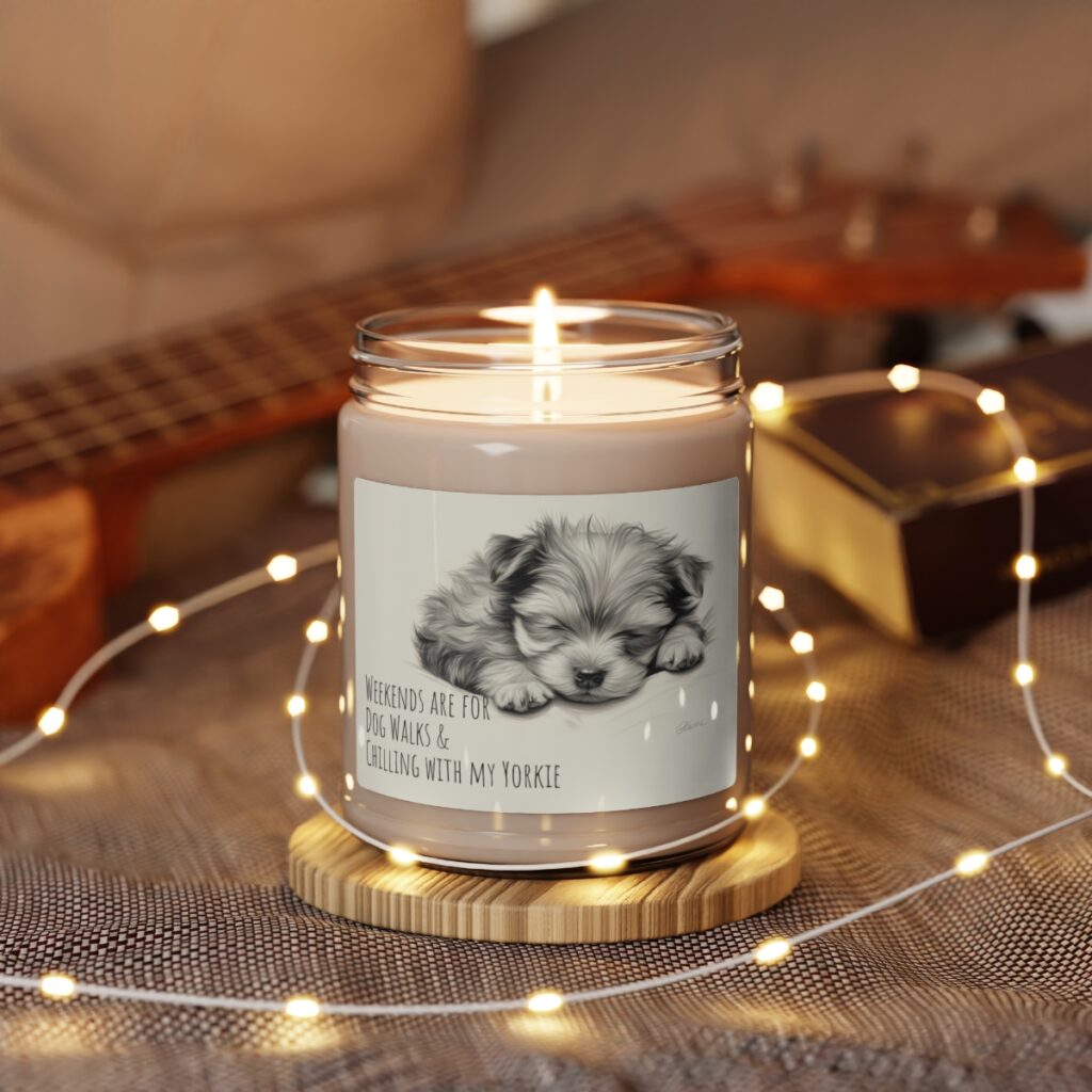 Yorkshire Terrier Weekend Bliss" Scented Soy Candle, 9oz