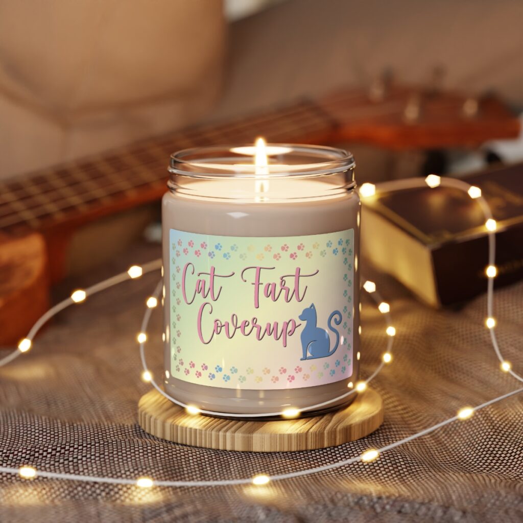 Cat Fart Coverup" Humorous Soy Candle, 9oz