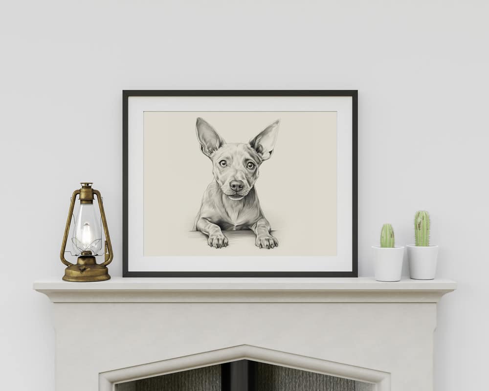 American Hairless Terrier Portrait Fine Art Print