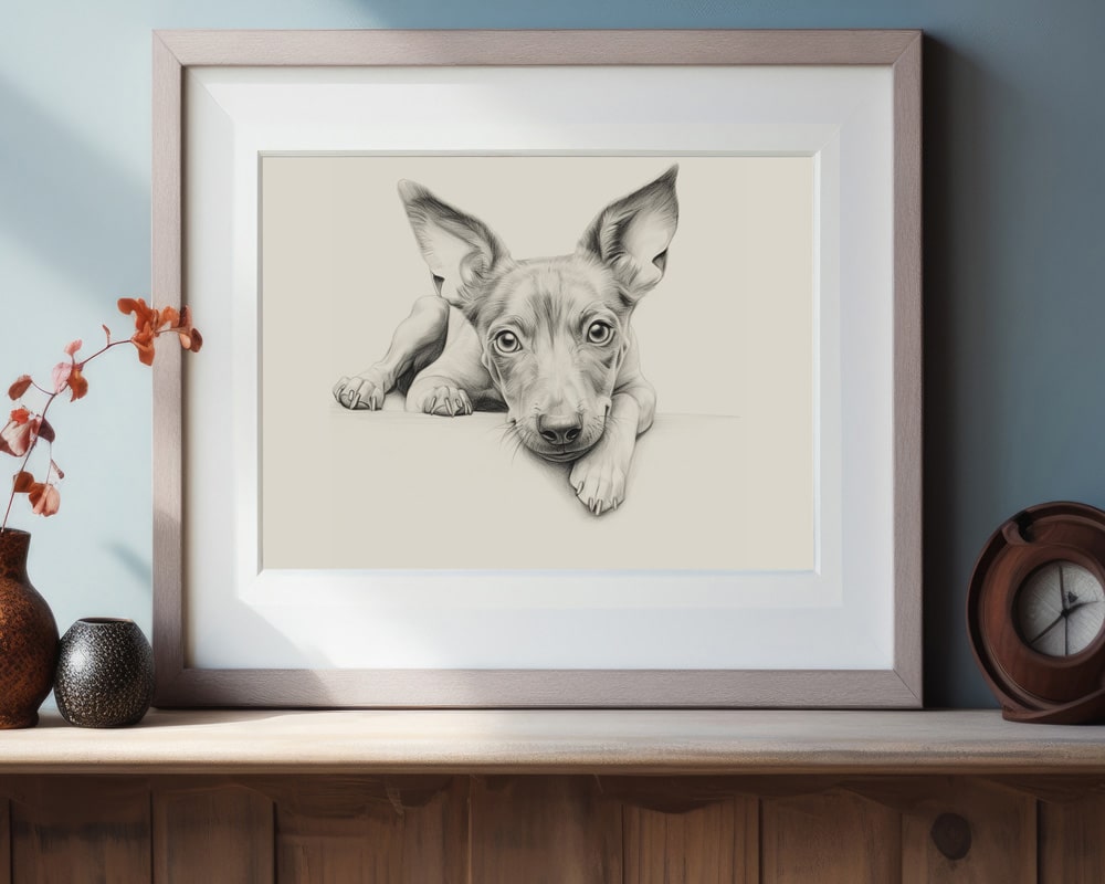 American Hairless Terrier Portrait Fine Art Print