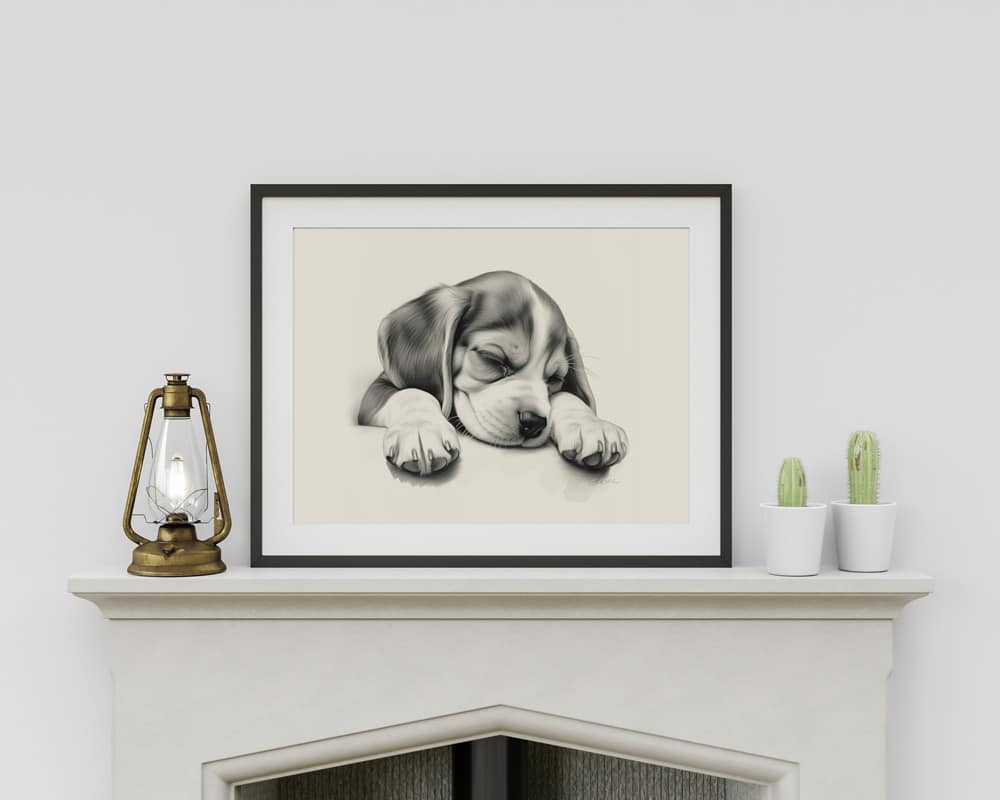 Beagle Dog Portrait Fine Art Print