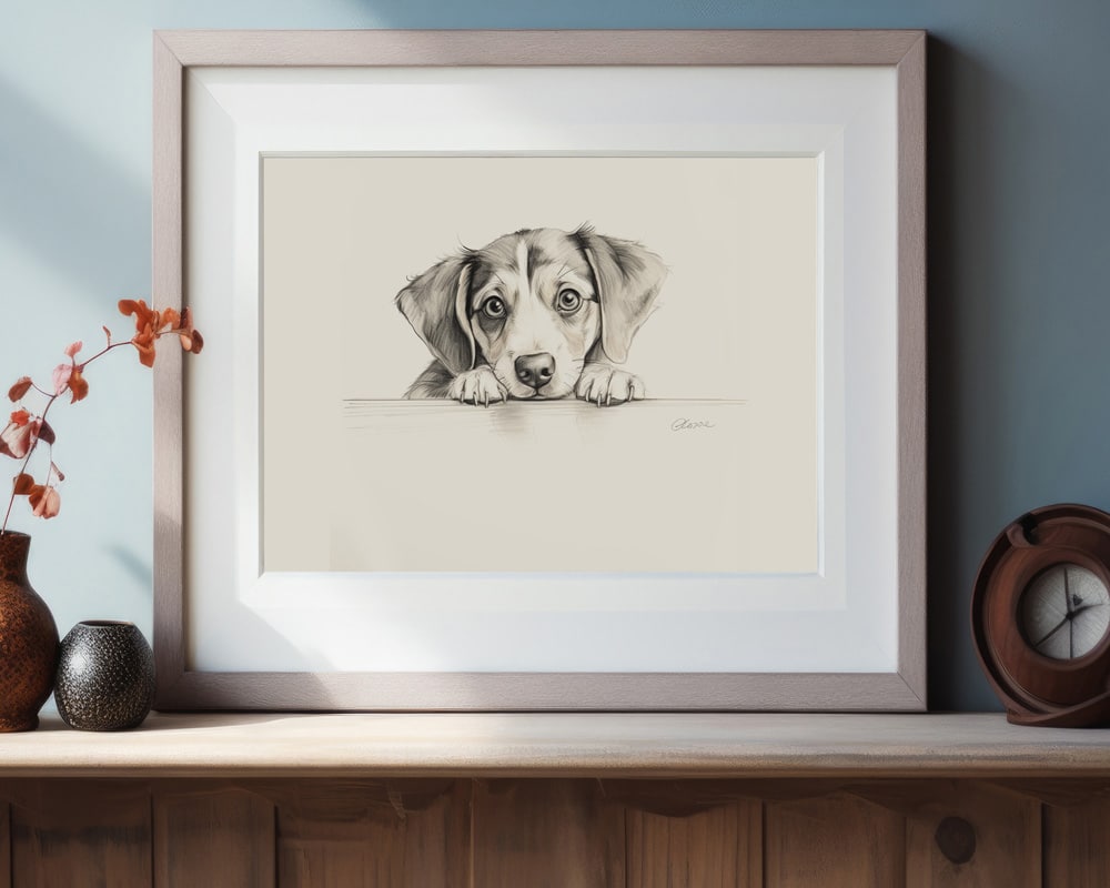 Beagle Dog Portrait Fine Art Print