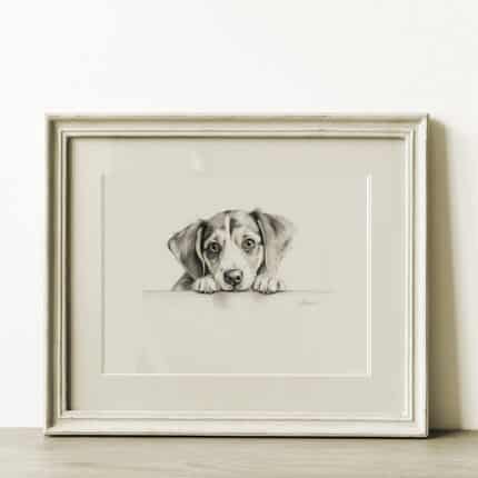 Beagle Dog Portrait Fine Art Print