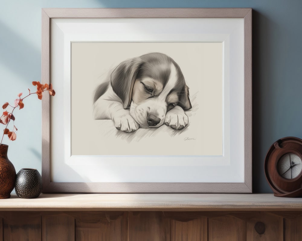 Beagle Dog Portrait Fine Art Print