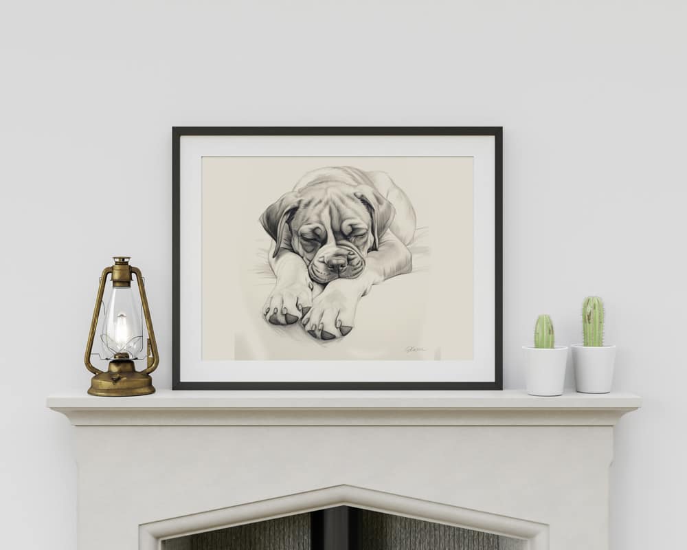 Boxer Dog Portrait Fine Art Print