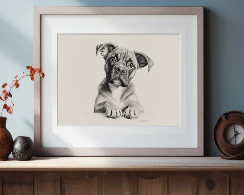 Boxer Dog Portrait Fine Art Print