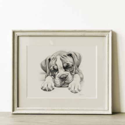 Boxer Dog Portrait Fine Art Print