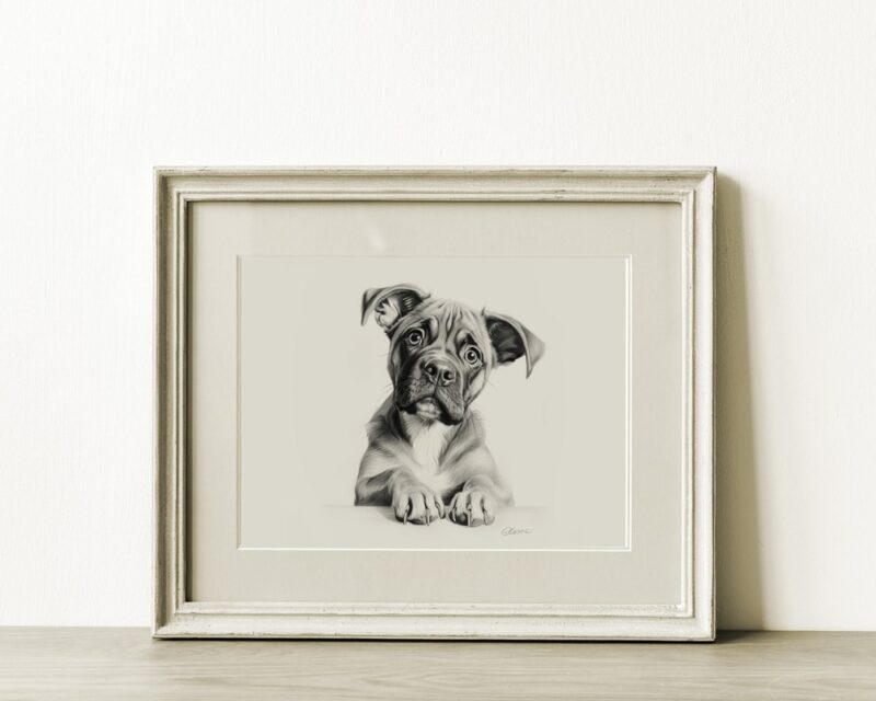 Boxer Dog Portrait Fine Art Print