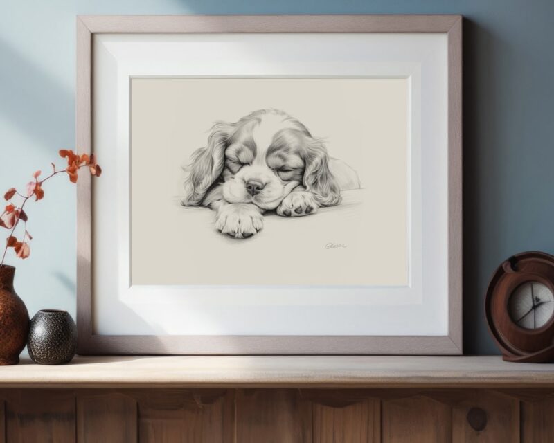 Cavalier King Charles Spaniel Portrait Fine Art Print