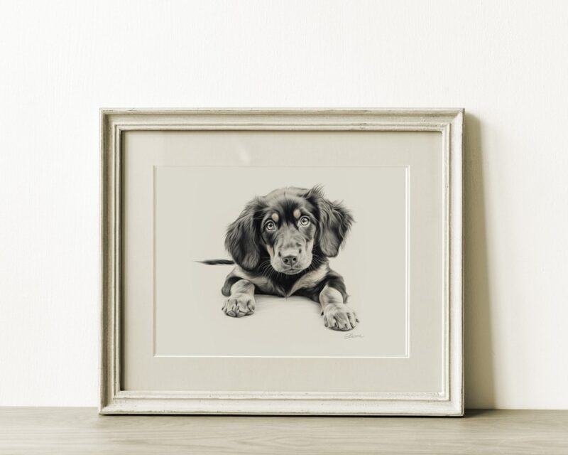 Gordon Setter Portrait Fine Art Print