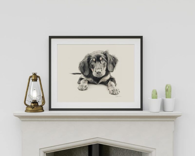 Gordon Setter Portrait Fine Art Print