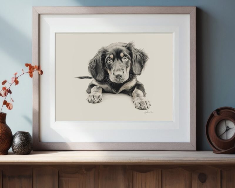 Gordon Setter Portrait Fine Art Print