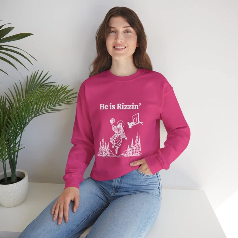 Funny Easter Sweatshirt - Jesus Playing Basketball