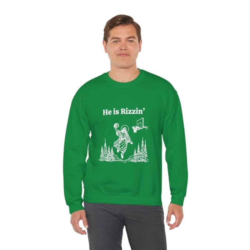 Funny Easter Sweatshirt - Jesus Playing Basketball