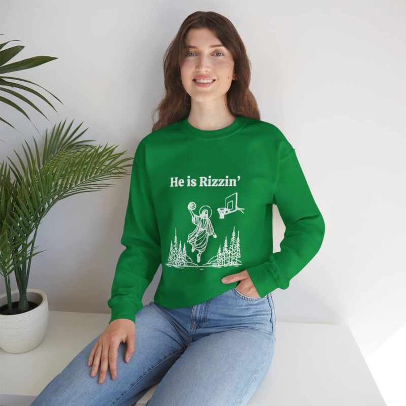 Funny Easter Sweatshirt - Jesus Playing Basketball