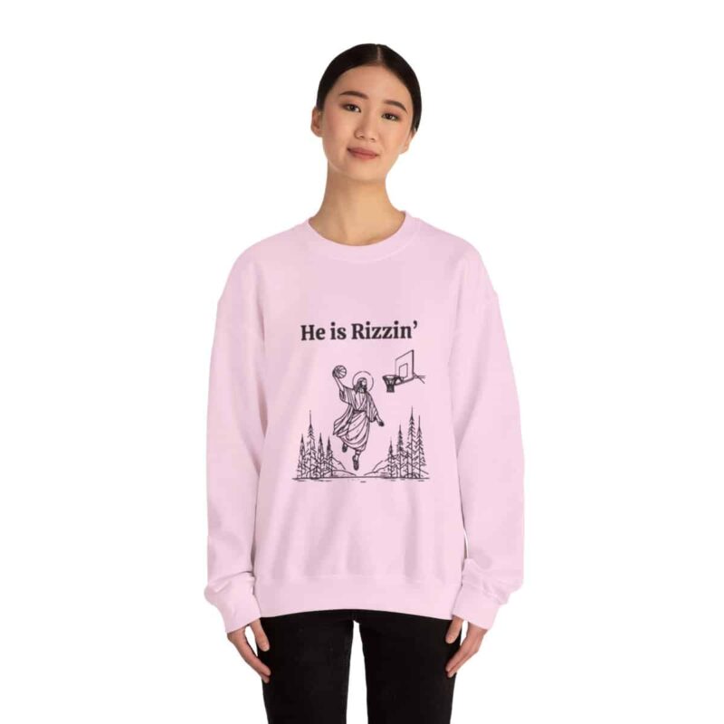 Funny Easter Sweatshirt - Jesus Playing Basketball