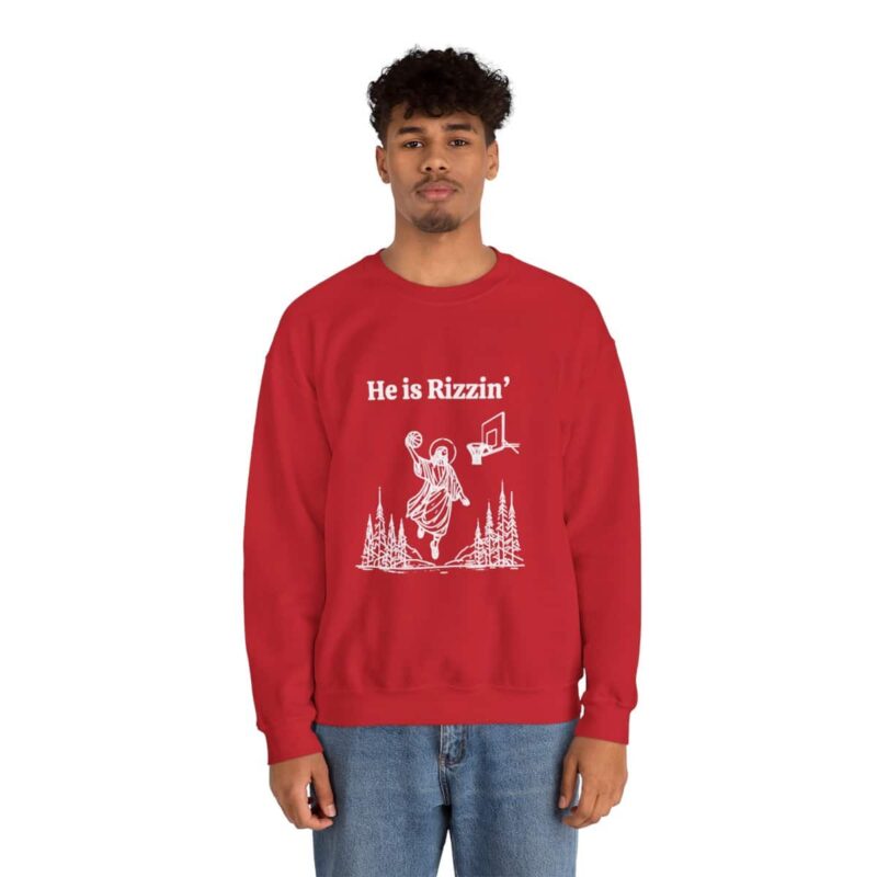 Funny Easter Sweatshirt - Jesus Playing Basketball