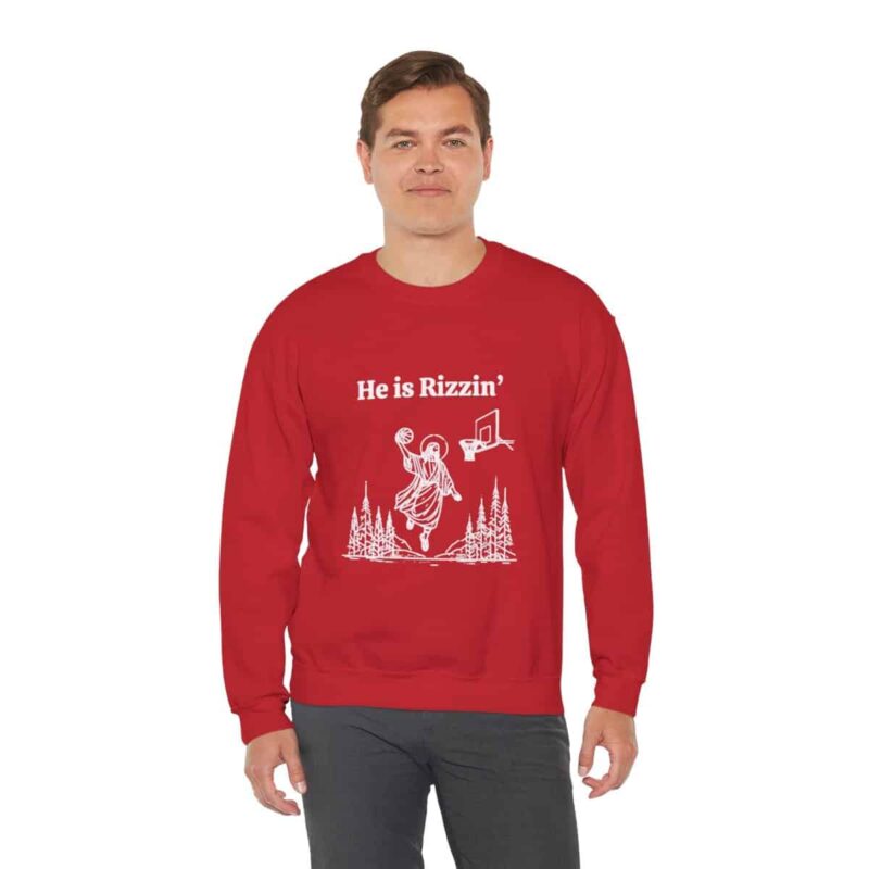 Funny Easter Sweatshirt - Jesus Playing Basketball