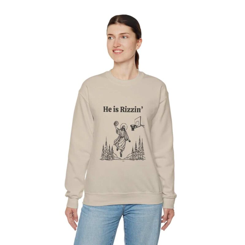 Funny Easter Sweatshirt - Jesus Playing Basketball