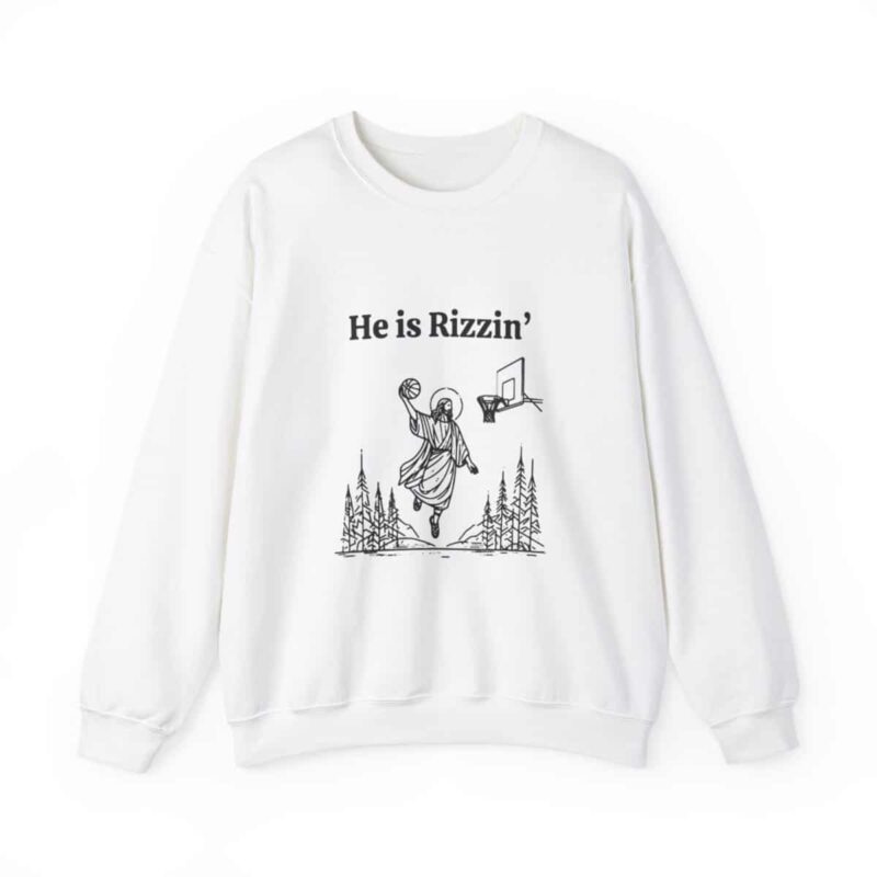 Funny Easter Sweatshirt - Jesus Playing Basketball