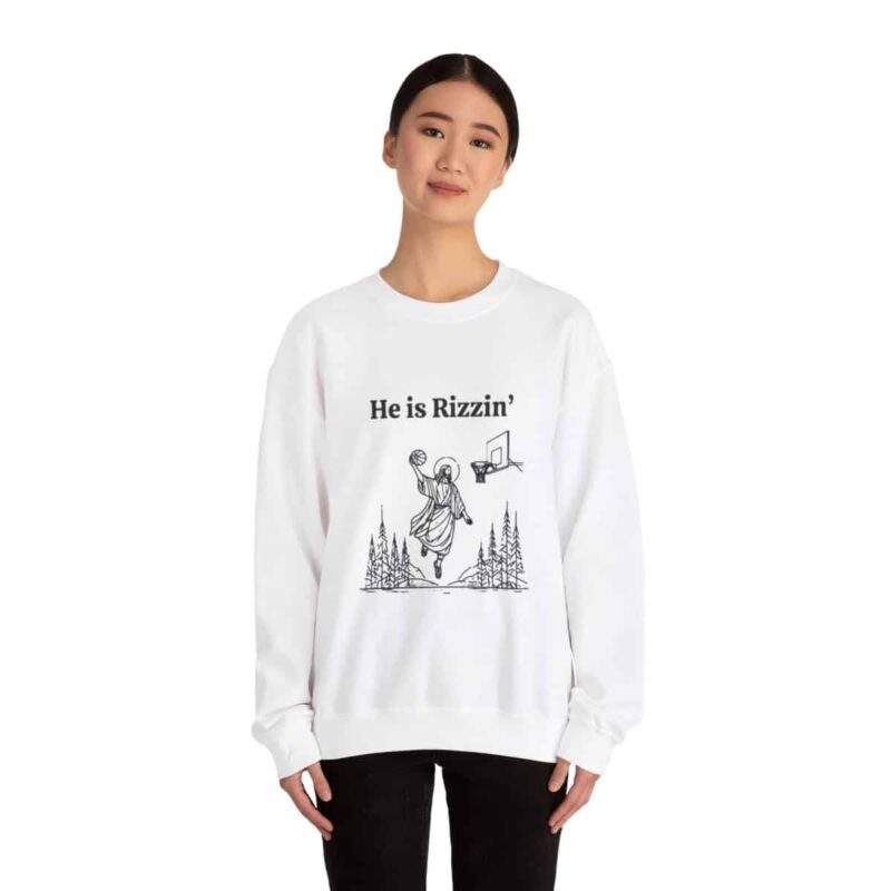 Funny Easter Sweatshirt - Jesus Playing Basketball