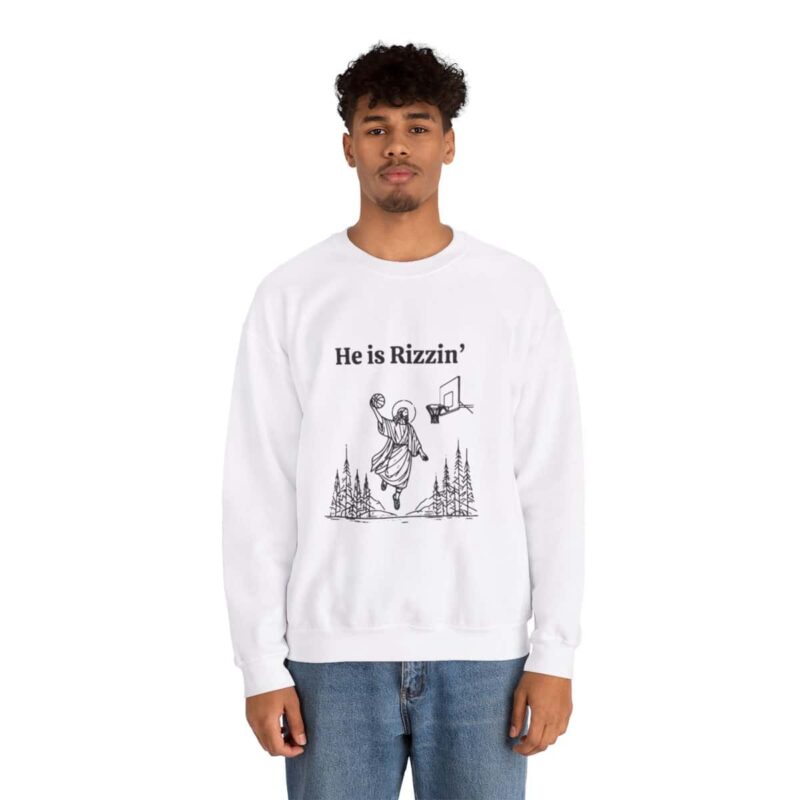 Funny Easter Sweatshirt - Jesus Playing Basketball