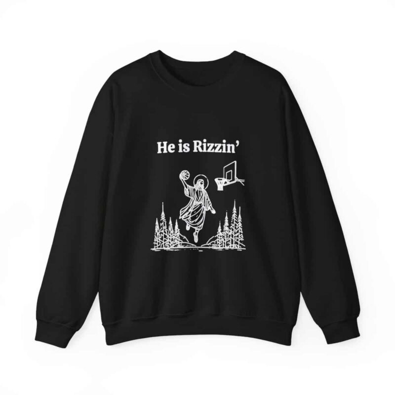 Funny Easter Sweatshirt - Jesus Playing Basketball