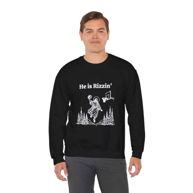 Funny Easter Sweatshirt - Jesus Playing Basketball