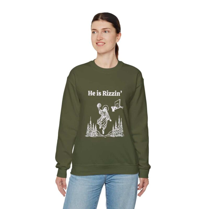 Funny Easter Sweatshirt - Jesus Playing Basketball