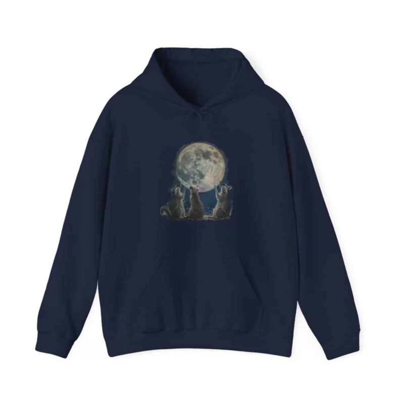 Vintage Retro Raccoon Moon Funny Hoodie