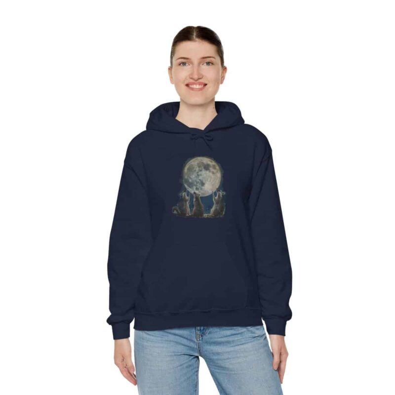 Vintage Retro Raccoon Moon Funny Hoodie