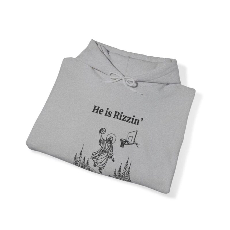 He is Rizzin' Funny Easter Hoodie - Jesus Playing Basketball