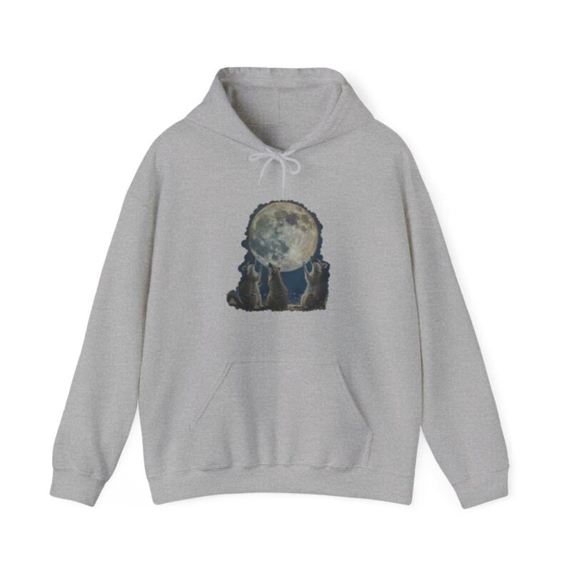 Vintage Retro Raccoon Moon Funny Hoodie