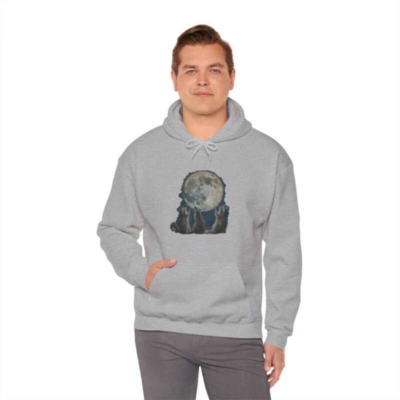 Vintage Retro Raccoon Moon Funny Hoodie