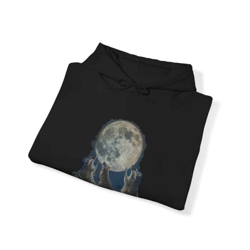 Vintage Retro Raccoon Moon Funny Hoodie