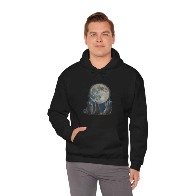 Vintage Retro Raccoon Moon Funny Hoodie