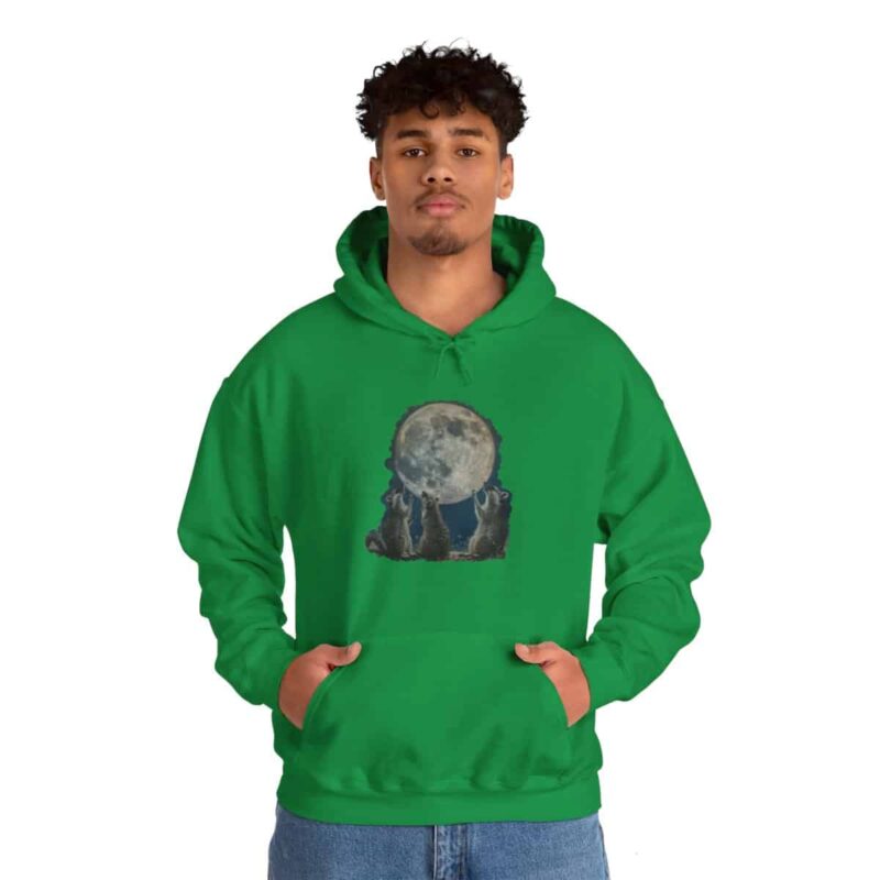 Vintage Retro Raccoon Moon Funny Hoodie