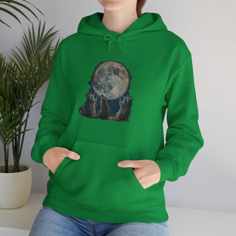 Vintage Retro Raccoon Moon Funny Hoodie