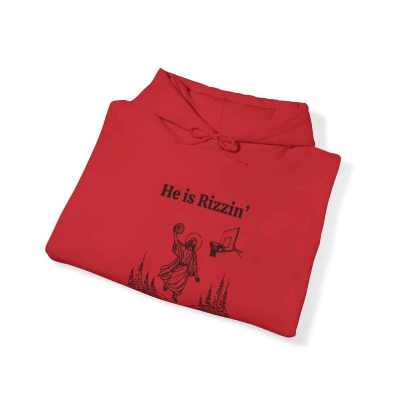 He is Rizzin' Funny Easter Hoodie - Jesus Playing Basketball