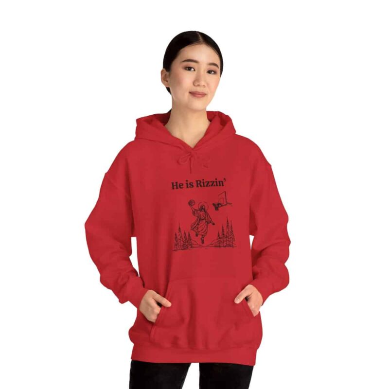 He is Rizzin' Funny Easter Hoodie - Jesus Playing Basketball