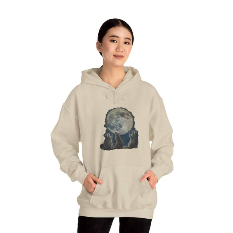 Vintage Retro Raccoon Moon Funny Hoodie