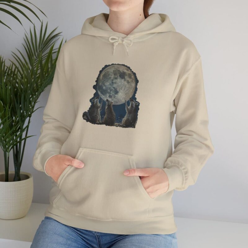 Vintage Retro Raccoon Moon Funny Hoodie