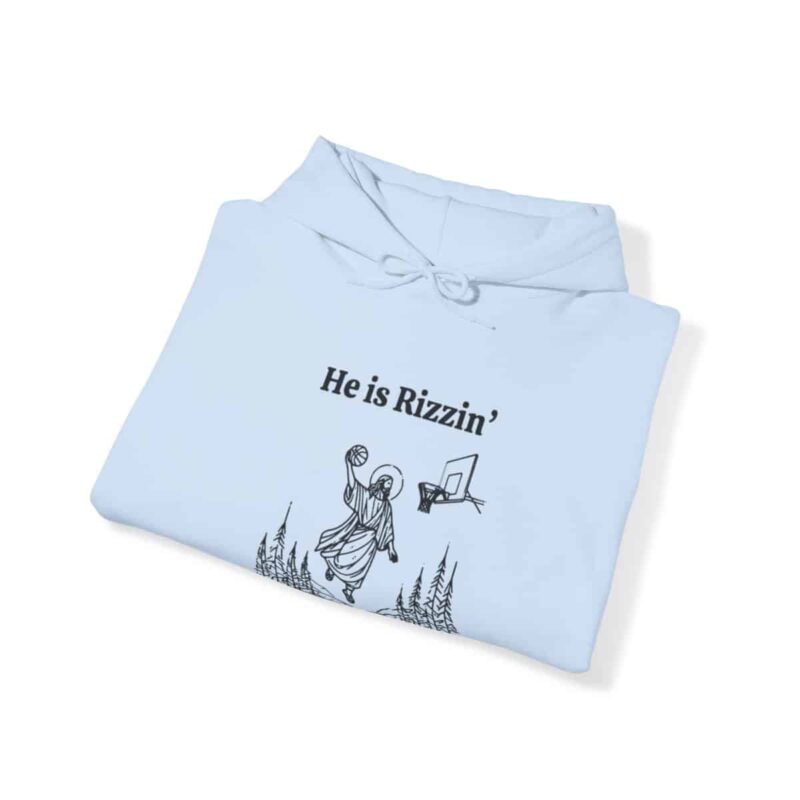 He is Rizzin' Funny Easter Hoodie - Jesus Playing Basketball