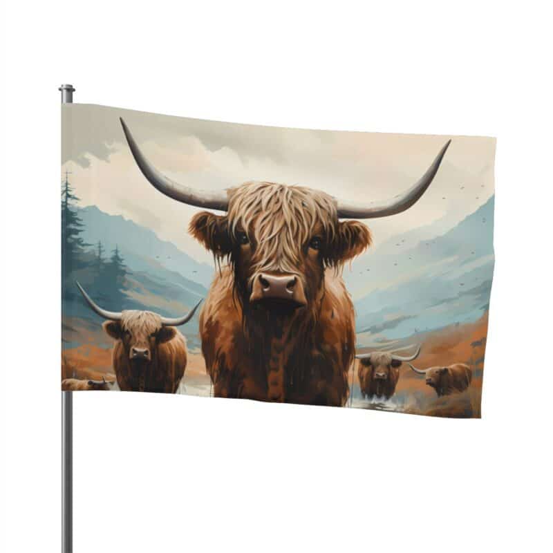 Highland Cows Flag