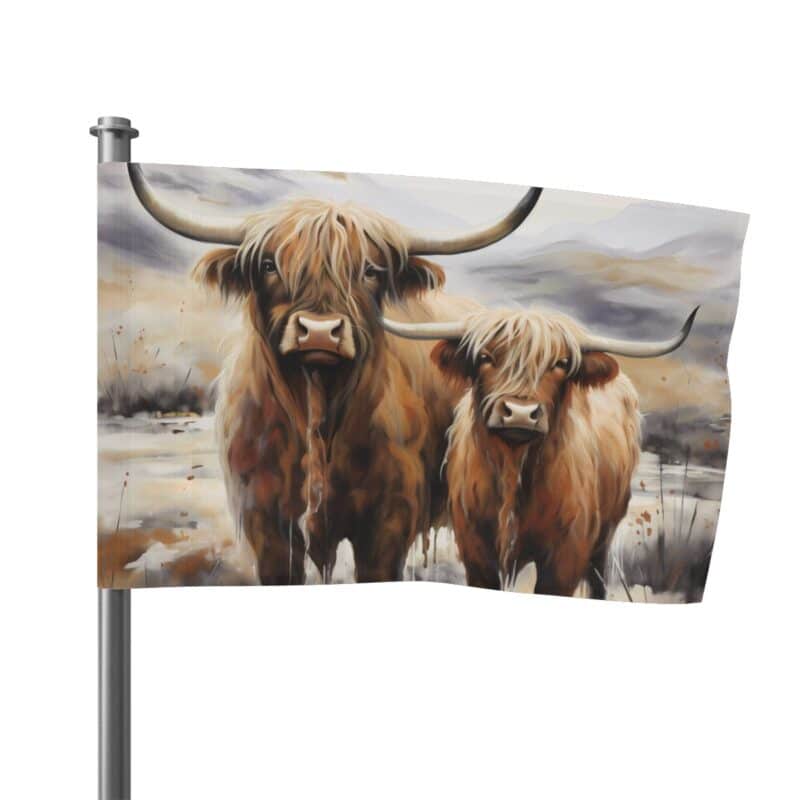 Highland Cows Flag