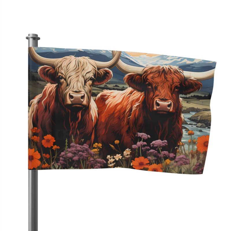 Highland Cows Flag