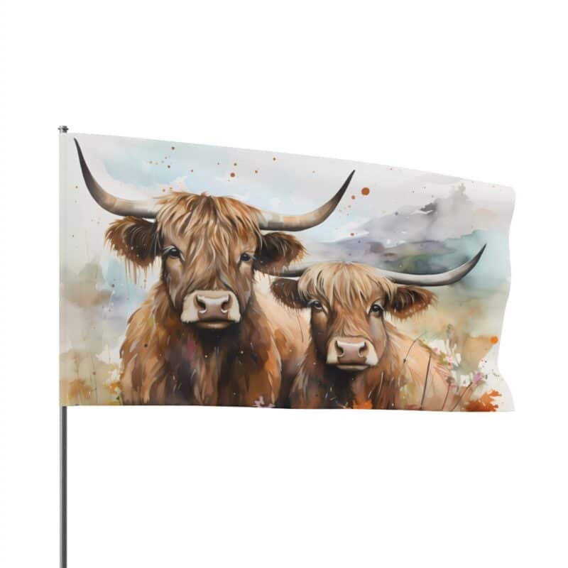 Highland Cows Flag