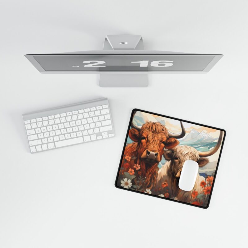 Highland Cows Mouse Pad Desk Mat