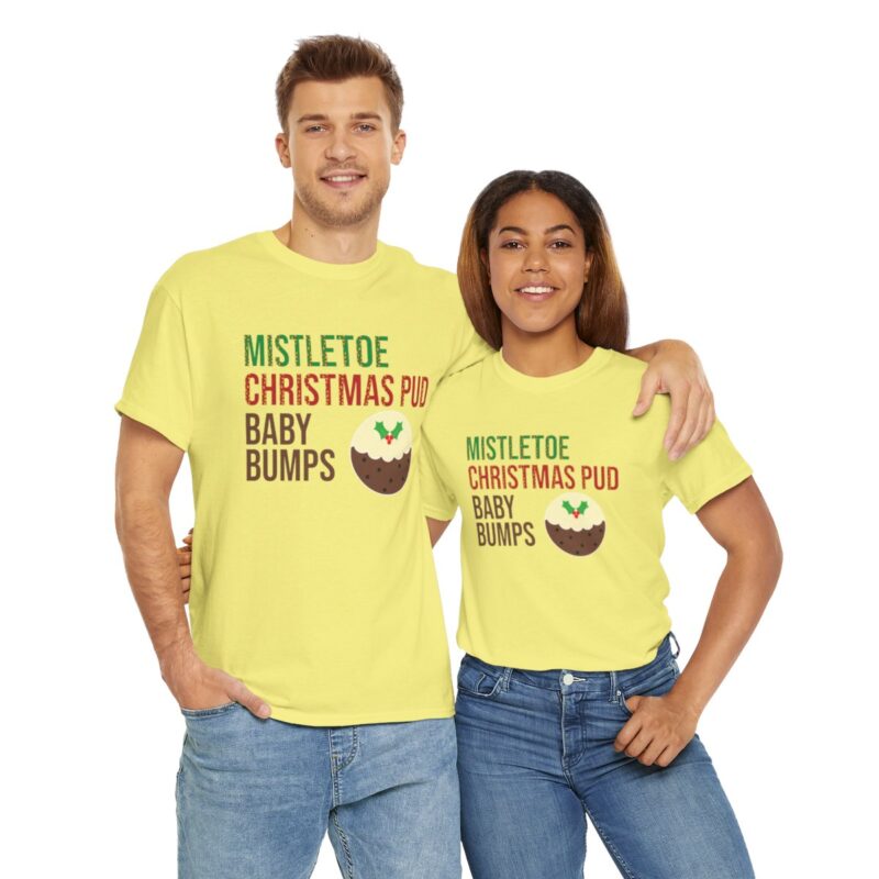 Mistletoe, Christmas Pud and Baby Bumps Pregnancy Announcement T-Shirt