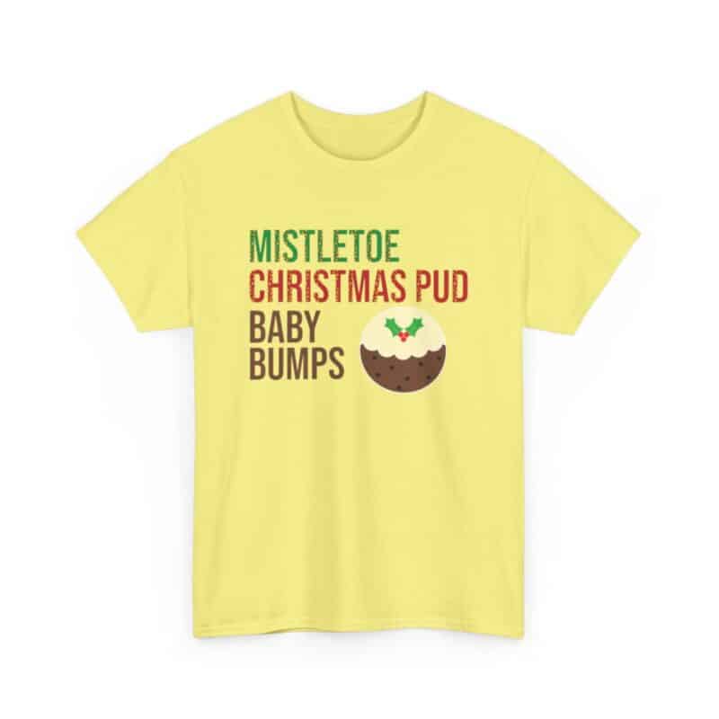 Mistletoe, Christmas Pud and Baby Bumps Pregnancy Announcement T-Shirt